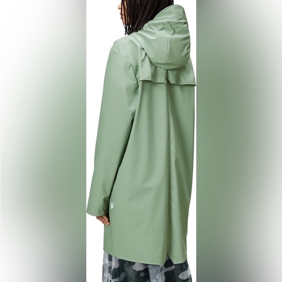 RAINS THE LONG JACKET UNISEX SZ XXL IN HAZE (green) NIB RAINCOAT - Picture 3 of 5